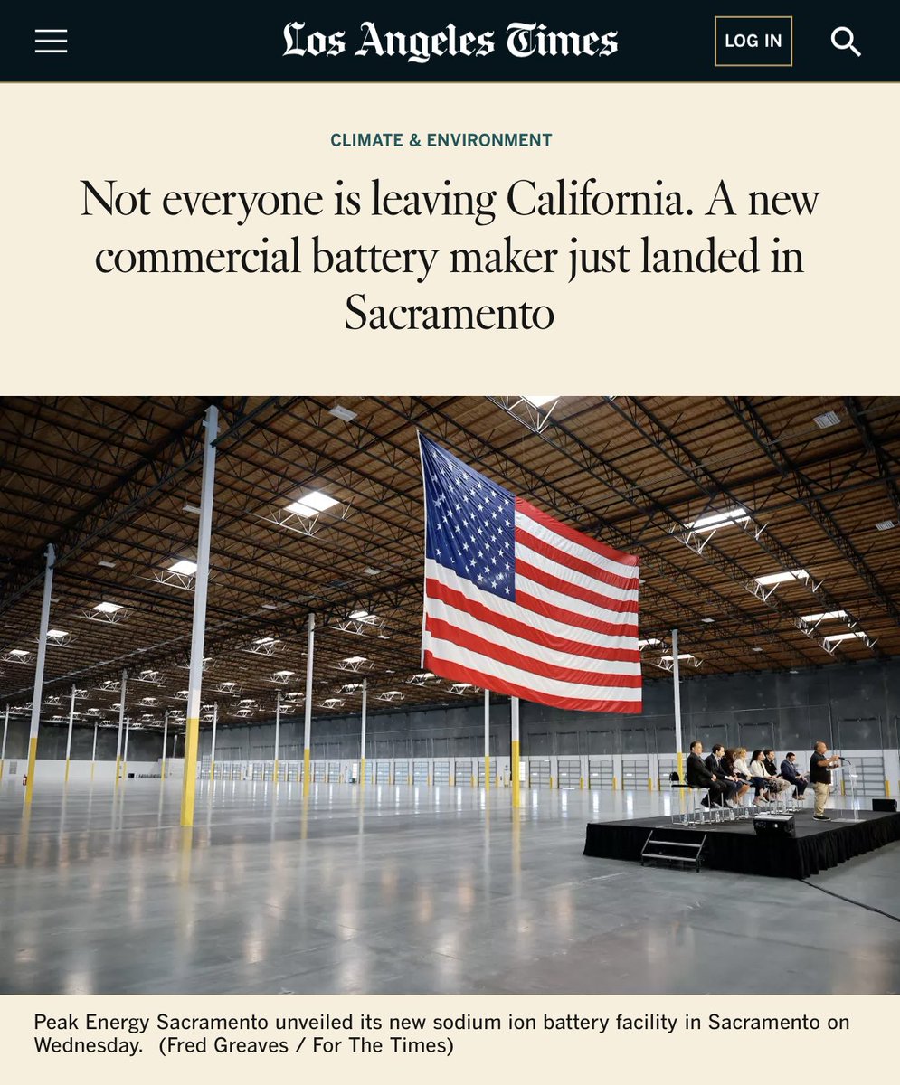 sacregion's tweet photo. Peak Energy's new Sacramento facility will become the first U.S. plant to manufacture sodium-ion battery systems at a commercial scale, creating 239 jobs and strengthening the region's advanced manufacturing ecosystem: https://t.co/4Sc0StVq30 ⚡ https://t.co/bi4gotiYgO