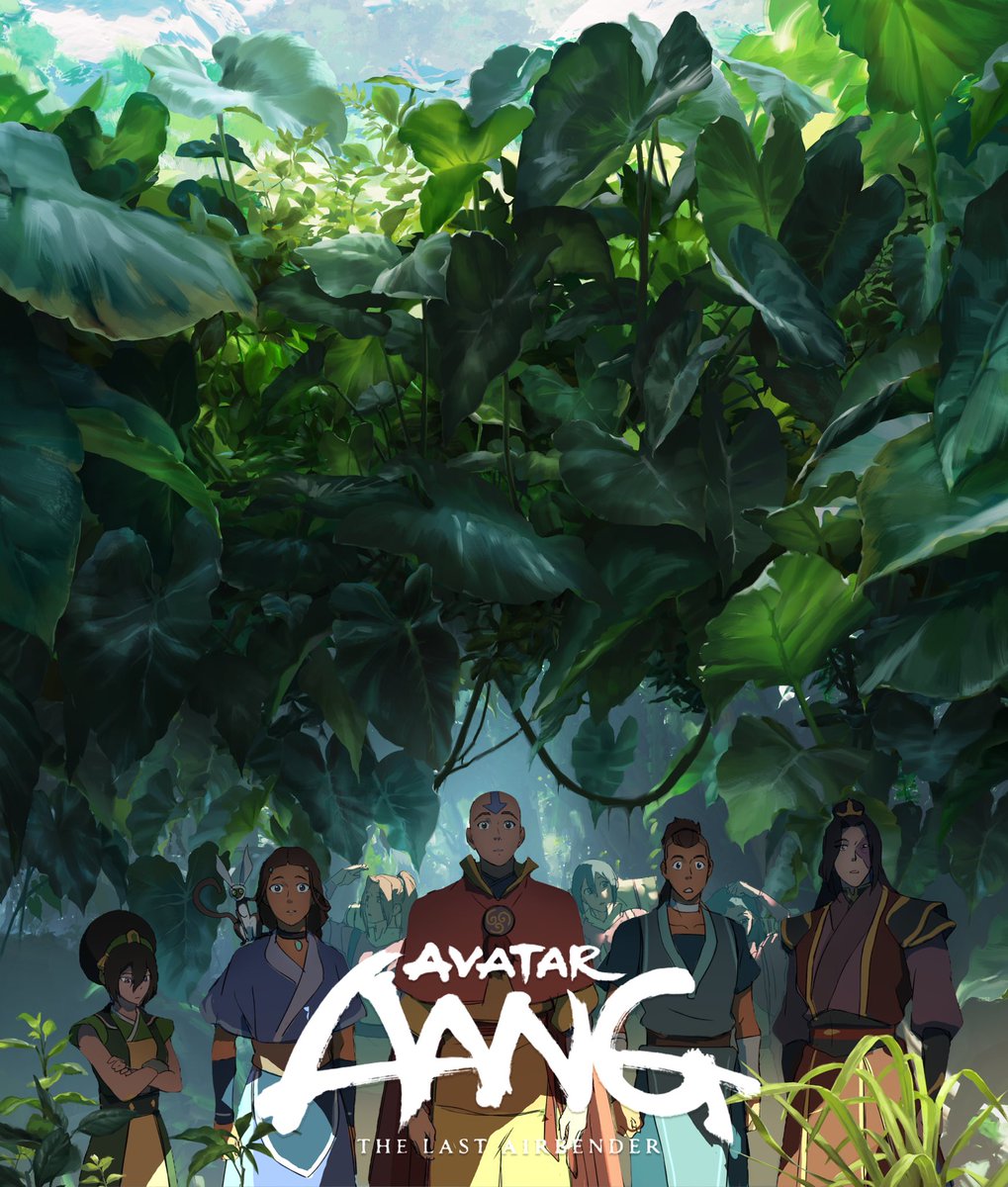trunadraws's tweet photo. a huge leaf painting i did for the aang movie! 🍃

characters drawn and painted by Ethan Becker/Etienne Hebinger, background design by Clare Sim https://t.co/eT9IXXEBTi