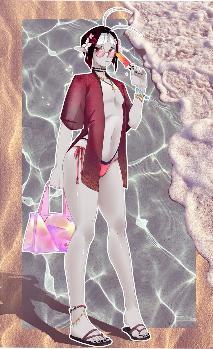 albatu17's tweet photo. Summer skins in gacha games be like https://t.co/nEBBmjmW1n