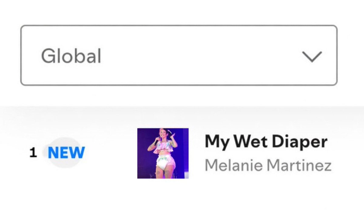 FelonieCharts's tweet photo. 🚨 Melanie Martinez’s new single “My Wet Diaper” debuts at #1 on the Global Spotify chart with 7.3m streams.

It becomes her biggest debut and first #1 hit. https://t.co/IoKoGsIV3k