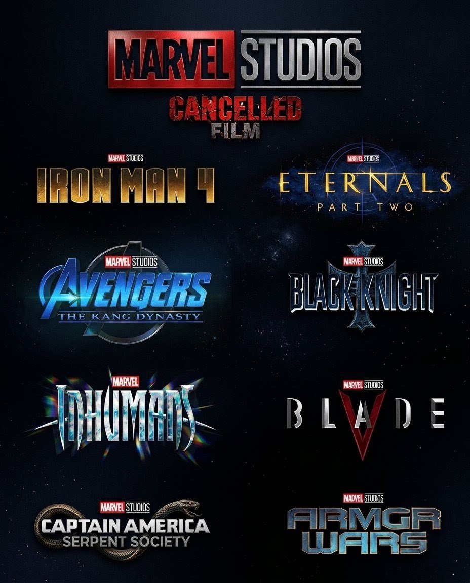 Marvel_Insights's tweet photo. Marvel Studios Quietly Cancelled These MCU Movies....

• Iron Man 4 – Reportedly discussed, but Tony Stark's story continued through crossover films like Avengers: Age of Ultron and Captain America: Civil War instead.

• Captain America: Serpent Society – Originally announced as Captain America 3 before evolving into Captain America: Civil War.

• Inhumans – Announced as part of Phase 3 at SDCC before later being cancelled following Marvel Studios' restructuring.

• Eternals 2 – Reportedly planned as a sequel but later cancelled after the first film's disappointing reception.

• Black Knight – A solo film centered on Kit Harington's Dane Whitman was reportedly in development, with Captain Britain expected to debut, but the project never moved forward.

• Blade – Delayed after multiple script rewrites and is reportedly no longer moving forward.

• Armor Wars – Originally planned as a War Machine film exploring the legacy of Stark Industries after Tony Stark's death, but is reportedly no longer moving forward.

• Avengers: The Kang Dynasty – Cancelled following Jonathan Majors' departure and replaced by Avengers: Doomsday.