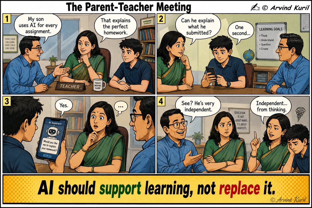 magicarvind's tweet photo. #ArtificialIntelligence #AIInEducation #Education #Teaching #Learning #CriticalThinking #FutureOfEducation #EdTech #DigitalLearning #StudentSuccess #Teachers #Parents #ResponsibleAI #SchoolLeadership #EducationalLeadership #NotebookLM #AILiteracy #FutureReady #LearningCulture https://t.co/M8m1HvpkSA