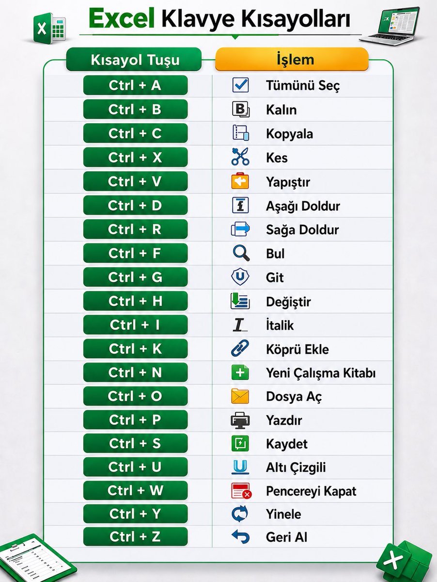 MScengnr00's tweet photo. Hayat kurtaran Excel Kısayolları 

#excel https://t.co/tVDczEZUvQ
