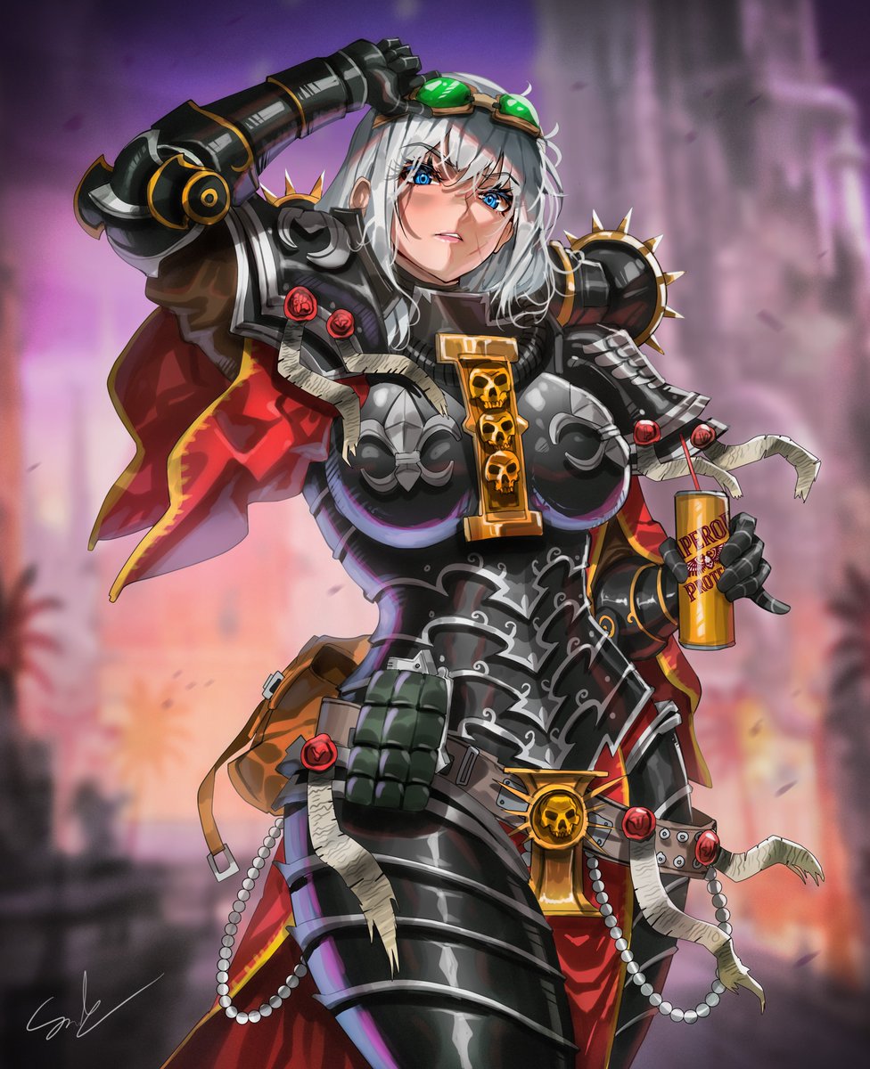 Sajol201460's tweet photo. A #sistersororitas #commission work i did few days ago similar to that #gtavi cover art,,,,,,
#warhammer40k
#40k
#CommissionsOpen
#CommissionArt
#DigitalCommissions https://t.co/ebyCiAiQxt
