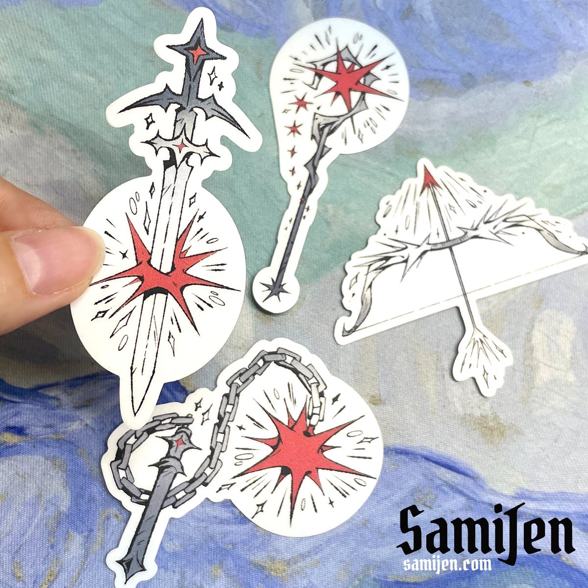 sami_jen's tweet photo. Turned new art into stickers 😌 https://t.co/tHOdnS37sG