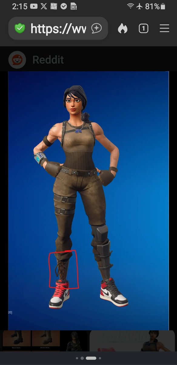 BL1CKYMAN's tweet photo. @Fortnite Fix the shoes over the boots why sell shoes for a thousand vbucks and any skin with boots it doesn't cover them.please fix https://t.co/B4cvboxY0U