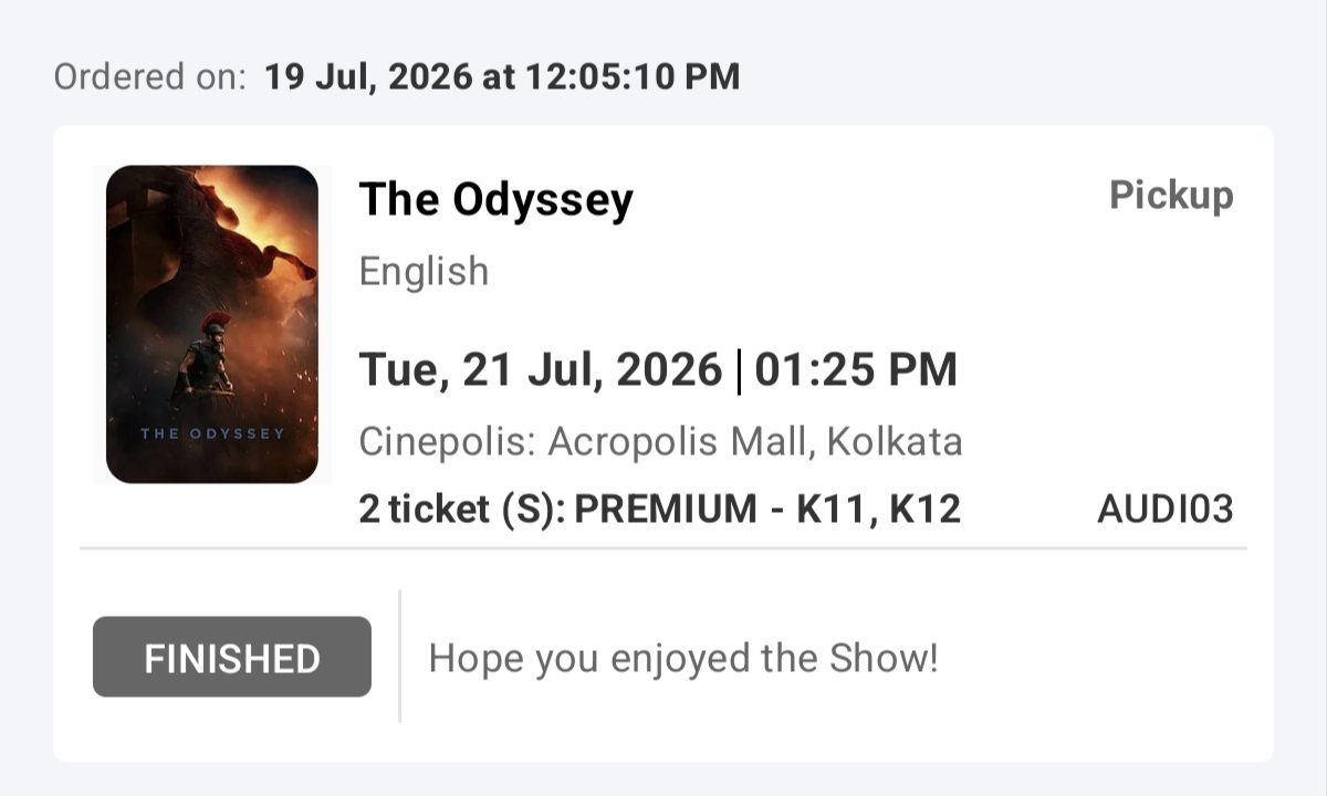 trishar_bera's tweet photo. @bookmyshow @UniversalIND @UniversalIND https://t.co/3EXbaISbSz