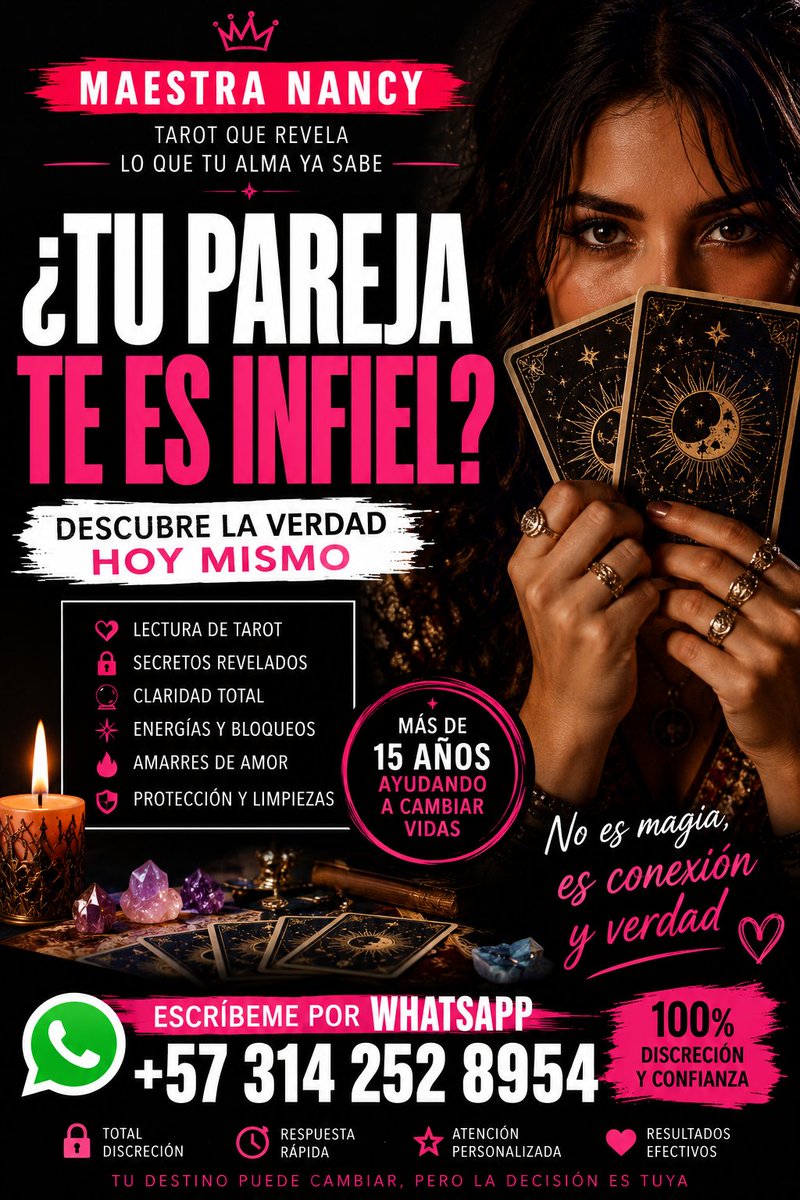 brujanancy01's tweet photo. 💔 ¿Dudas de tu relación? Encuentra la verdad hoy 💔 ¿Las dudas y la incertidumbre no te dejan dormir? Con el tarot revelamos lo que tu alma ya sabe para darte claridad total sobre tu relación. personalizada y confidencial. ✨ https://t.co/FqohBP10vc