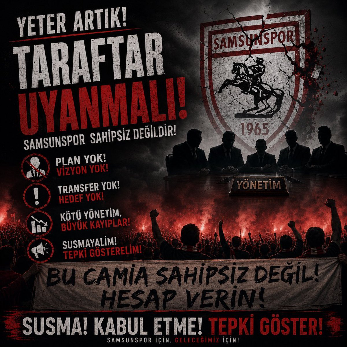 Tattagliaaaa's tweet photo. Allah'ın varsa başkanı manipüle etmeyi bırak, ömrü hayatında 1 gün delikanlı ol ve istifa et.
Samsunspor taraftarı senden nefret ediyor.
#FuatÇapaİstifa https://t.co/5Dp643IrJ0