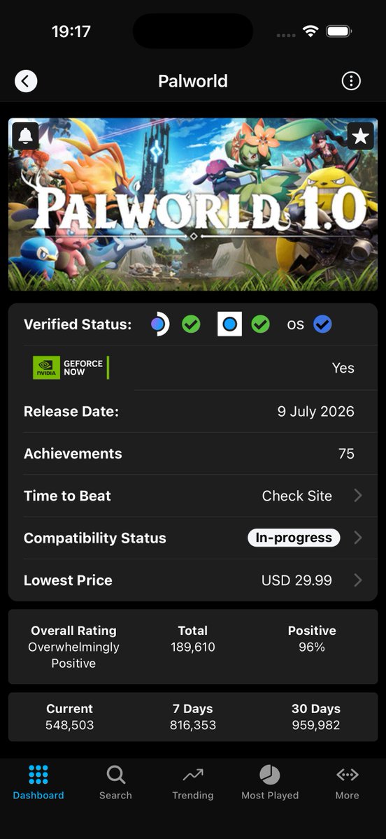SteamDeckGaming's tweet photo. GOS Companion v1.8.0 is now live with major updates!
- Gaming on Steam Rebrand
- Steam Machine Verified status
- Push notifications now support updates to verified status on deck, machine or SteamOS
- Steam login for library and wishlist sync
- Set your preferred Home page on start
- Newly Compatible games list expanded to cover playable on steam os, machine and deck

Check out the update on the iOS and Android App Stores!

If you want access to betas and support further dev and updates, check out our Patreon: https://t.co/Aq27KjuLQl