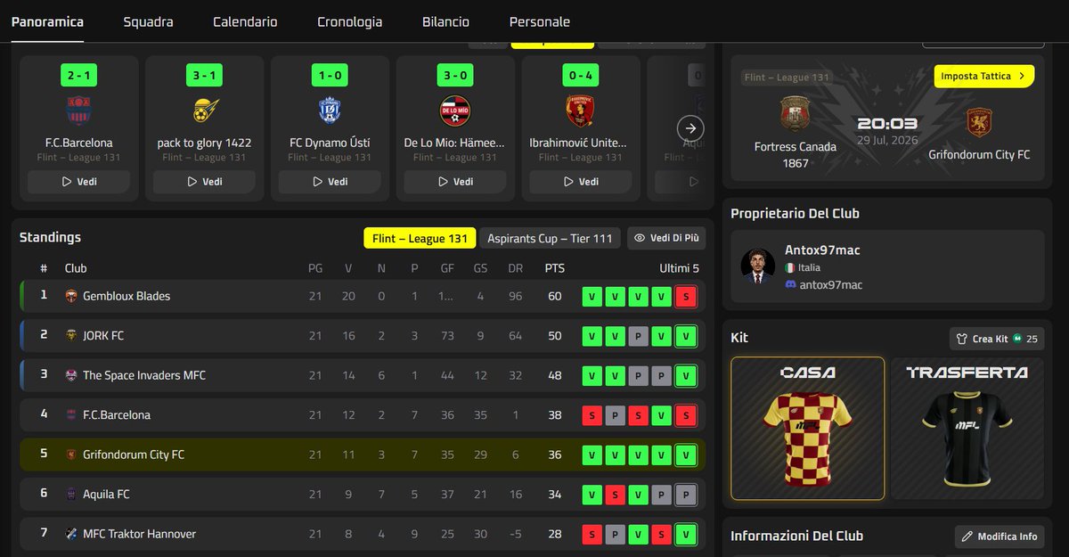 Antox97MacTwi's tweet photo. The last dance, against 8th.

First season with 5th or 6th position it's a big goal reached for me.

For the next season I need to change 5 or 6 players because their age, but I want to aim for a promotion in the next league!

@playMFL https://t.co/5bC3fMNaEf