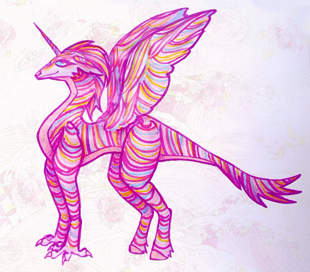 _starmuse's tweet photo. my creature from spore 🩷🫧
#spore #art #дракон #аликорн #пегас #единорог #mythicalcreature #dragonart #alicorn #unicornart #fantasyart #traditional_art #traditionalart #markerart #psychedelicart #markers #pencils #sfw #paws #aestheticart #традишка #маркеры #карандаши #арт https://t.co/wqFLaw1TaU