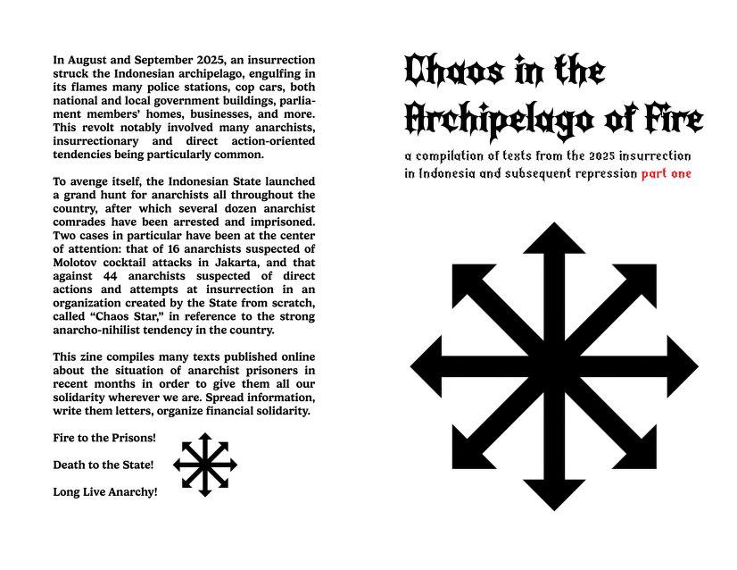 PotempkinBrain's tweet photo. An interesting text has recently been printed by anarcho-nihilists on the archipelago of #Indonesia, which has a strong anarchist movement and even loose connections to the now defunct Greek anarcho-nihilist militant group, Conspiracy of Fire Cells (CCF). The text discusses… 1/ https://t.co/1LbIs6UtAR