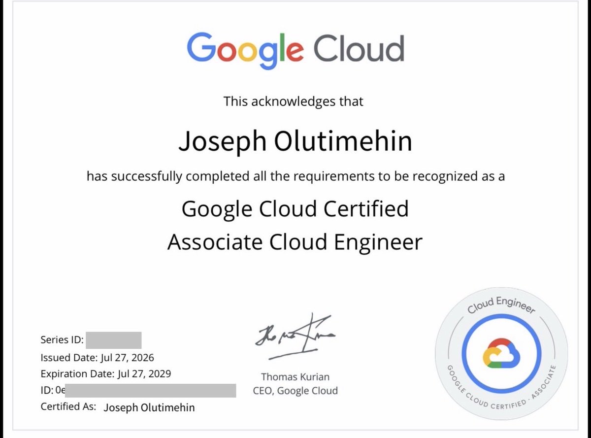 Jhoe0x's tweet photo. Google Certified.  
ACE achieved. 
Cloud security next? Or maybe more Cloud architecture. https://t.co/QDvUYiGtvx