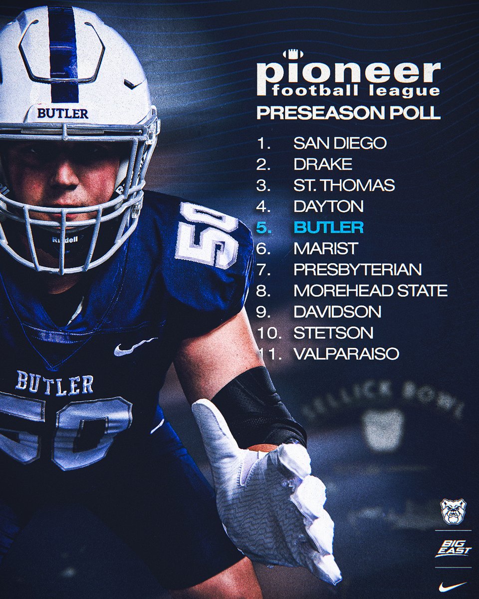 ButlerUFootball's tweet photo. Dawgs selected fifth in the @pioneerftbl Preseason Coaches' Poll 

➡️: https://t.co/DDblpNGeJr https://t.co/ZyymxPrGCA
