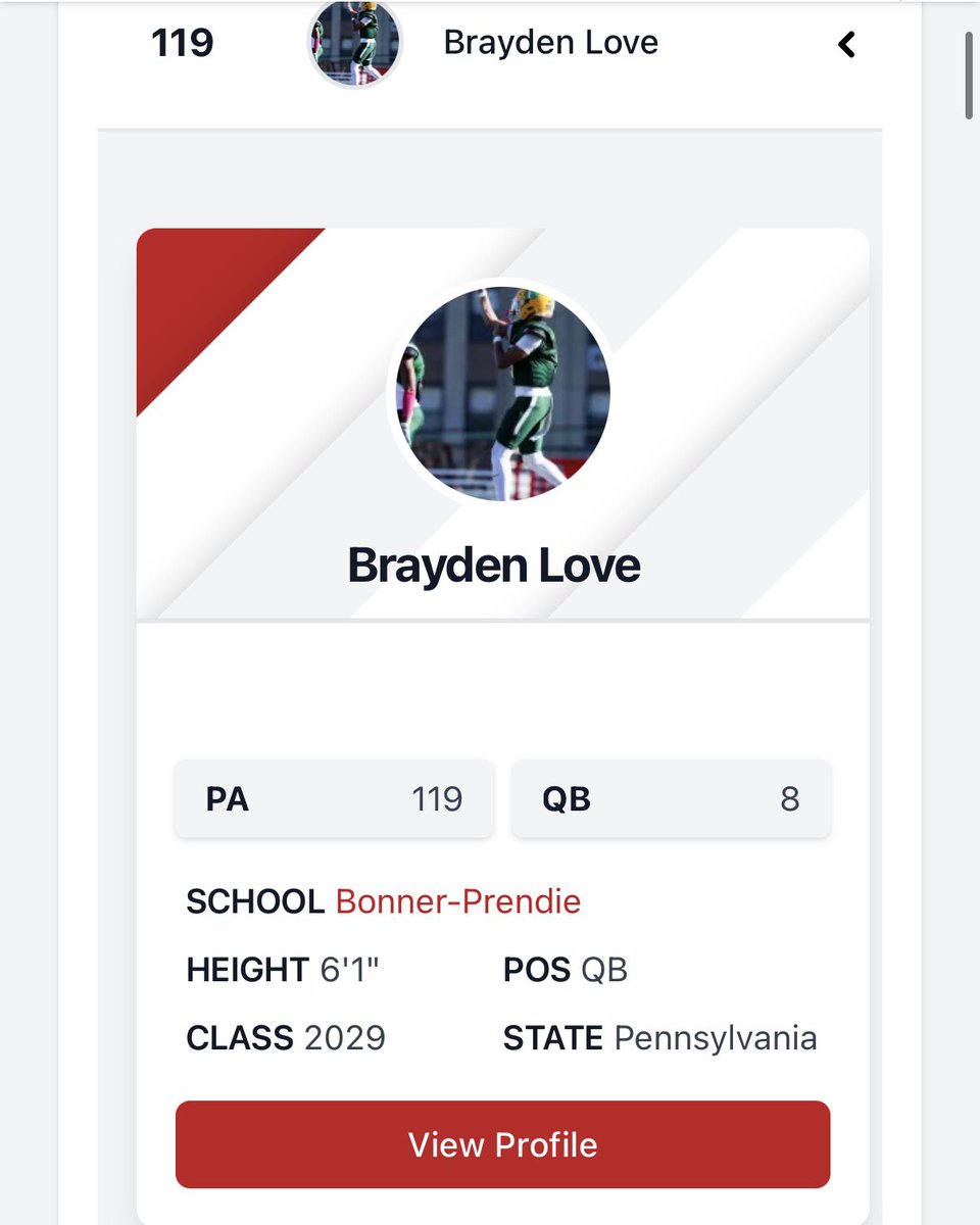 Ty_Winn09's tweet photo. A Monsignor Bonner player to watch 🔥🔥🔥🔥 @BraydenLove2  6’2 QB who can play TE as well…. Congrats to my teammate for making Top 10 QB for the class of 2029 on @PrepRedzone …. @Rivals @247Sports @On3  next??? 👀 🙏🏽🙌🏽 

@MBAP_Football @PRZVicCastillo @footballcoach79 @Coach_Josey @ChadSimmons_ @adamgorney @TomLoy247