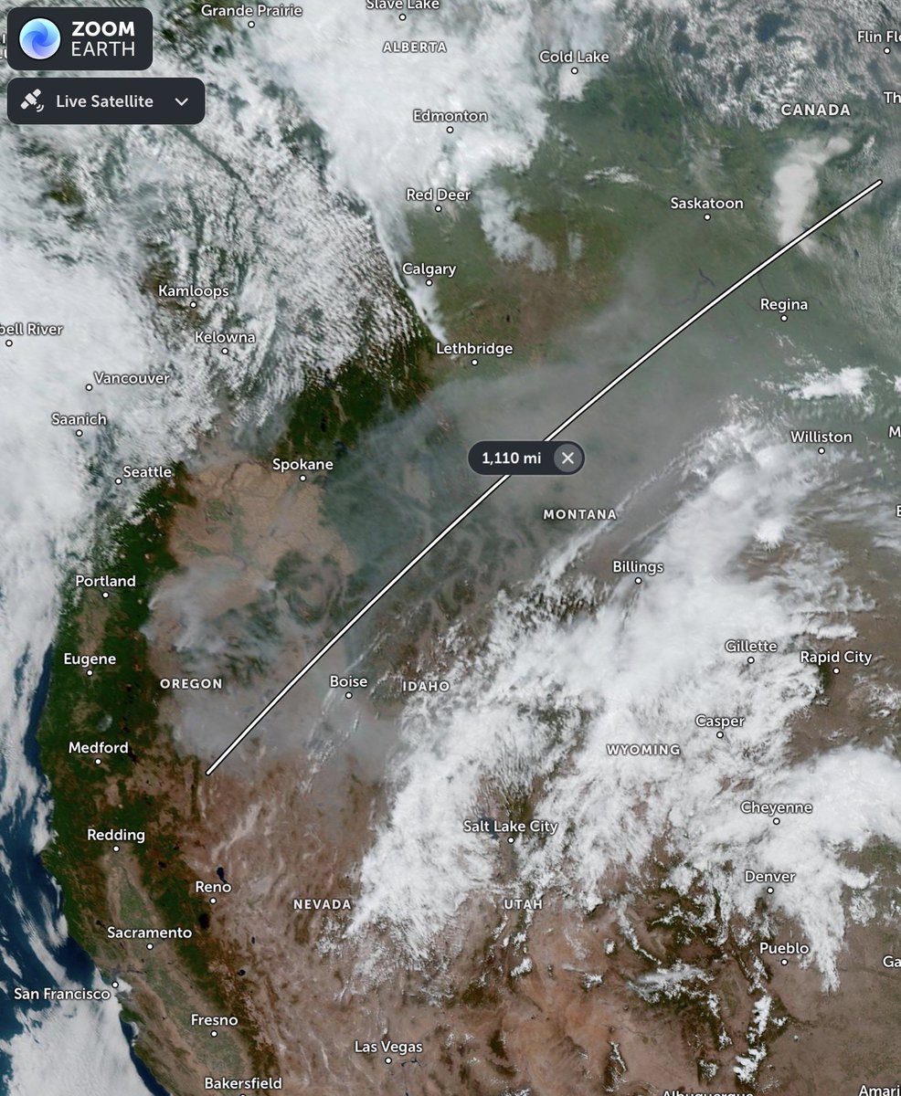 DaveThroup's tweet photo. What a mess.

Much of Spain and thousands of square miles of NW America and Canada now obscured by smoke from wildfires.

Pics via @zoom_earth https://t.co/hzDdNlEIe0
