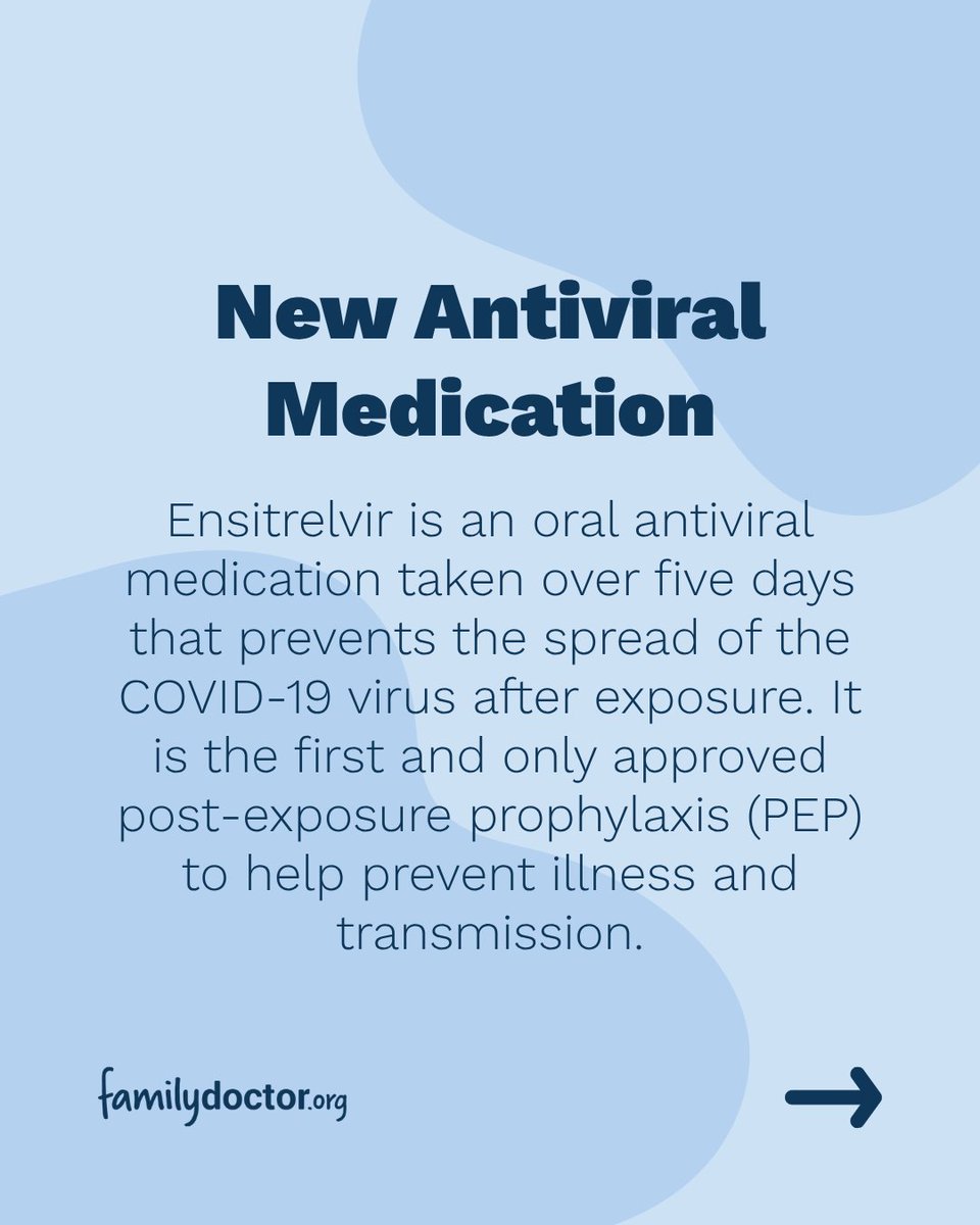 familydoctor's tweet photo. While vaccination is still the best defense against COVID-19, a new medication can also help protect you and the people around you if you are exposed. Learn more about the antiviral and when you should talk to your doctor about COVID-19 treatment options: https://t.co/MQZx3Iwkqo https://t.co/rTi2qH8j2Z