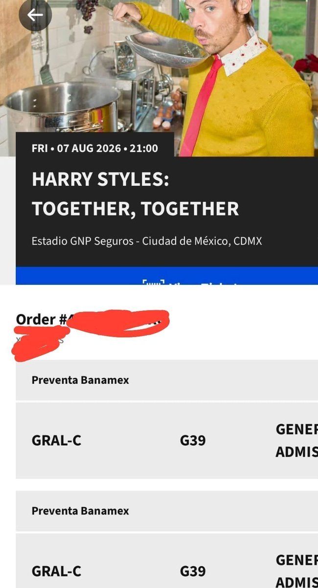 elizaaargo1's tweet photo. Vebdo boletos para harry styles fechas 31 1 7 y 8 general c 850 general b $1850 https://t.co/p9OhkzjZJy