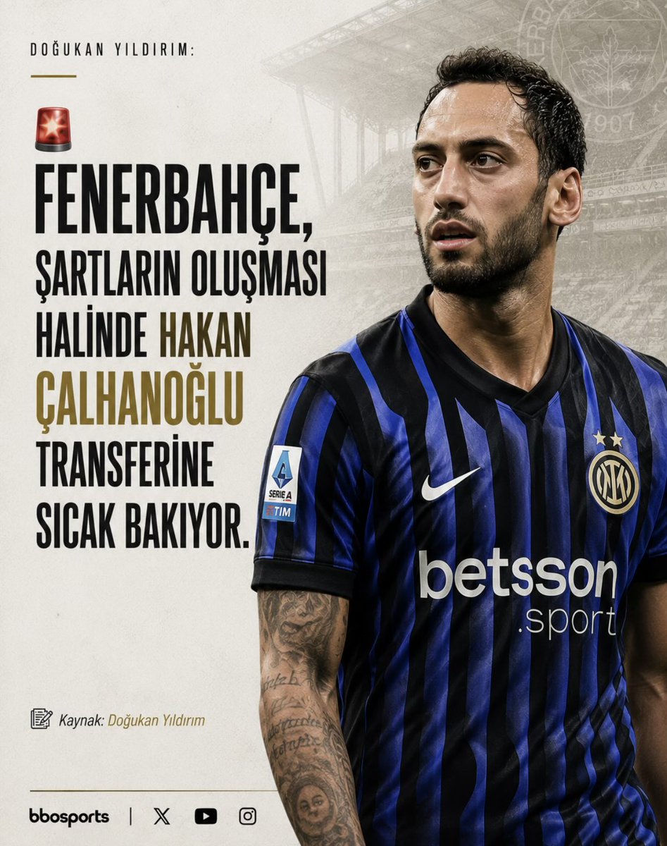 bbosports's tweet photo. 🚨 Doğukan Yıldırım:

Fenerbahçe, şartların oluşması halinde Hakan Çalhanoğlu transferine sıcak bakıyor. https://t.co/aajJT5WXWm