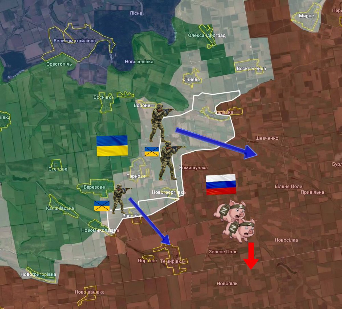 branaf0's tweet photo. 🇺🇦 On the Aleksandrovsky front, the Ukrainian Armed Forces drove the enemy out of Zaporizhzhia and Maliivka.
This is a significant advance. https://t.co/toL2x425SI