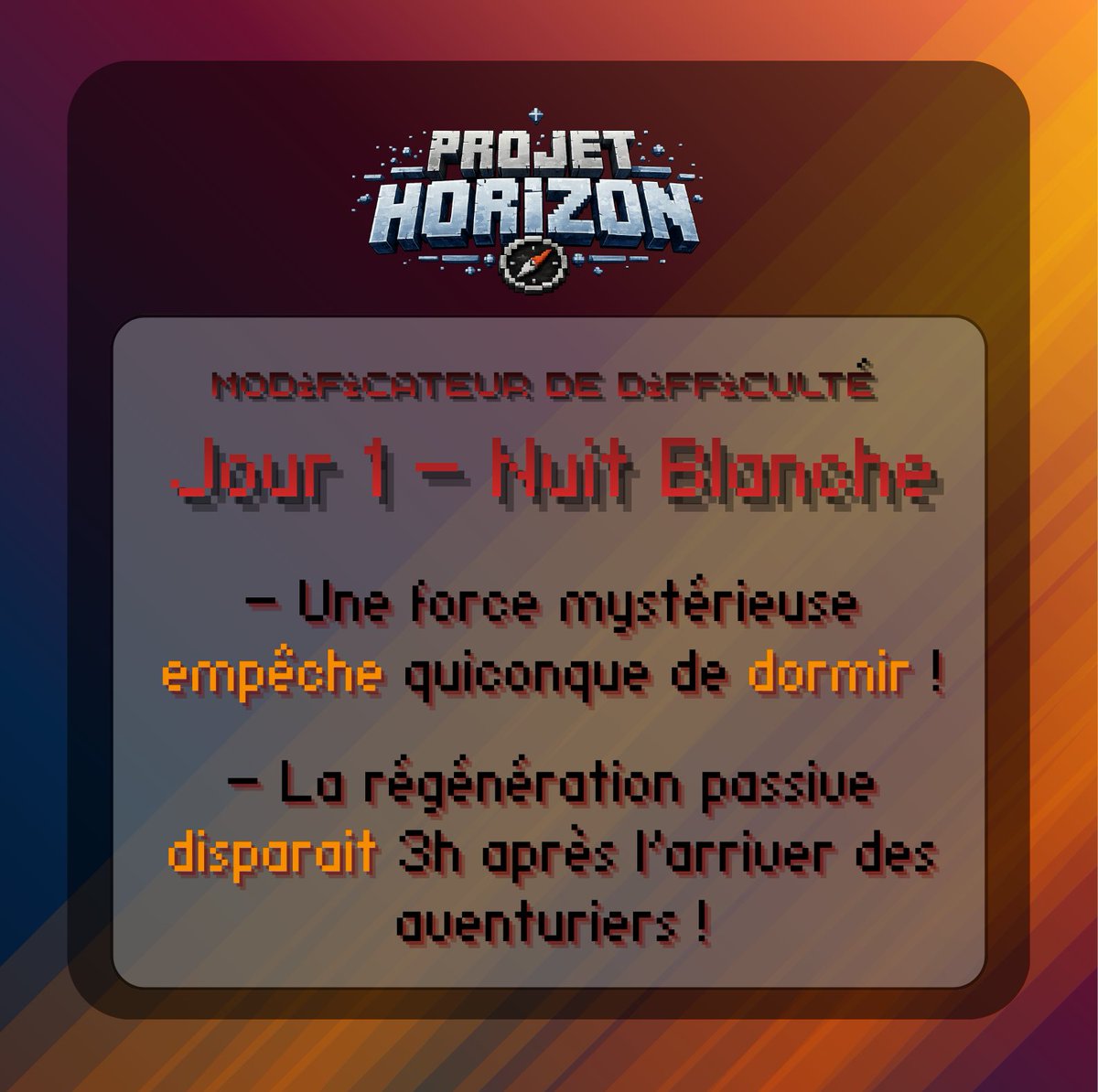 NovaaaMat's tweet photo. 🚀Projet Horizon

Voici les premières difficultés de l'aventure ! Bonne chance à tous ! 🫡

#Minecraft #ProjetHorizon https://t.co/4O5x9tAKeW