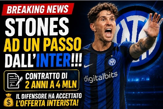 Trade23Official's tweet photo. 👀 #stones ad un passo dall'#inter!!! 2 anni a 4 mln 💰 
#calciomercato #inter https://t.co/UcFy79eAbM