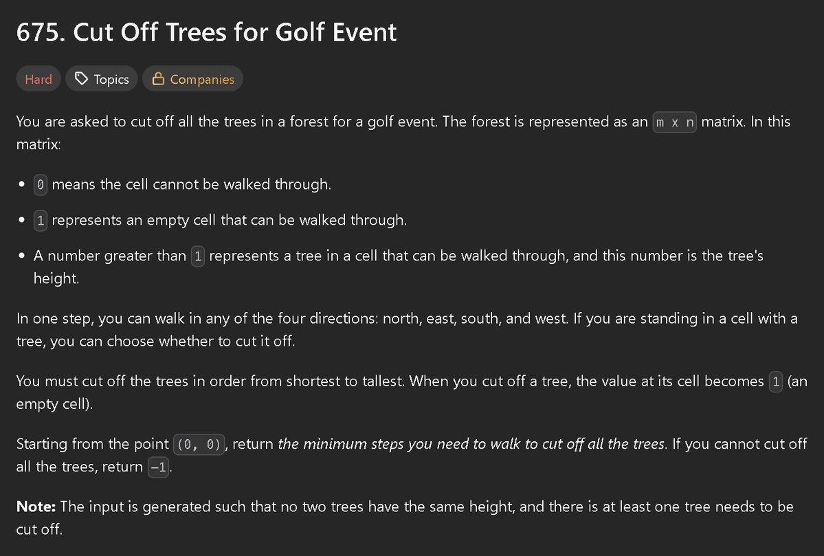 who_shiv4m's tweet photo. Day: 3
Try solving without seeing the topics/hints. Only refer to them once u feel stuck. Solution discussion in replies after 8 PM only.

Suggestions for new qs are appreciated.
Problem Link in replies below :)

Rules:
- No approaches, hints, or solutions before 8:00 PM.
- Quotes with an approach are okay
- You may ask clarifying questions about the problem statement(Only if necessary)