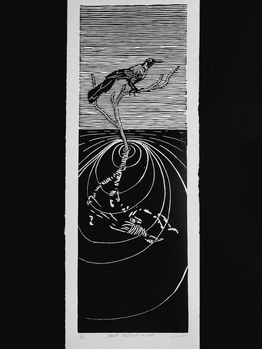 SebasClimaco's tweet photo. Zanate (Bird of Passage)
17 cm × 52 cm
Linocut/Grabado en linóleo
July 2026
.
.
.
.
.
#art #arte #grafica #linocut #linograbado https://t.co/XFrRYhKTfO