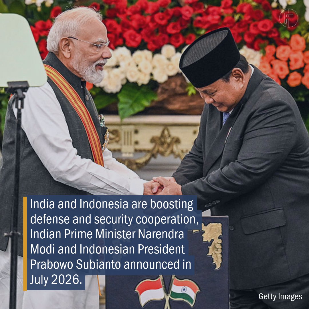 IPDefenseForum's tweet photo. India and Indonesia are deepening defense and maritime security ties, highlighted by Jakarta’s BrahMos acquisition and the first Astra missile export.
1/2 https://t.co/LU24rvzSxo
