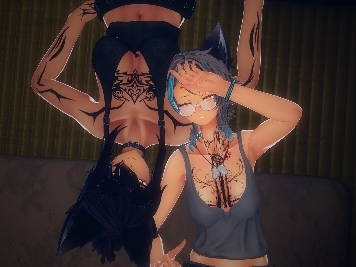 usokawasanchi's tweet photo. with friend

#ラシューシャ #Lasyusha #VRChat 
#2025年1月VRC同期会写真部
#Meteoffshot https://t.co/5AYz0zHiIB