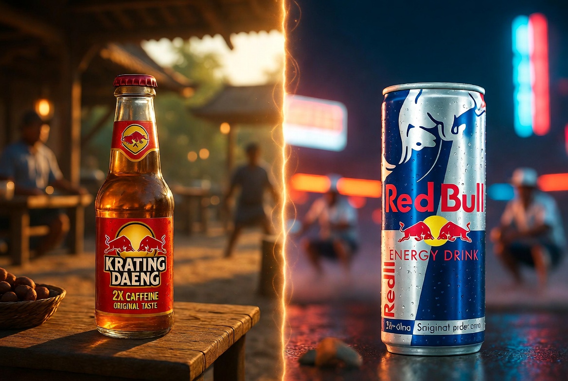 prmdyaap's tweet photo. Asal-Usul Red Bull dari Krating Daeng (Banteng Merah).

Red Bull yang terkenal di seluruh dunia sebenarnya berasal dari "Krating Daeng", minuman energi Thailand yang dibuat tahun 1976 oleh Chaleo Yoovidhya.

Chaleo, pengusaha Thailand dari keluarga miskin, menciptakan minuman ini untuk buruh, sopir truk, dan pekerja yang butuh tenaga ekstra.  

Formula utamanya: kafein, taurin, vitamin B, dan gula. Awalnya dijual dalam botol kaca kecil dan sangat populer di kalangan pekerja.