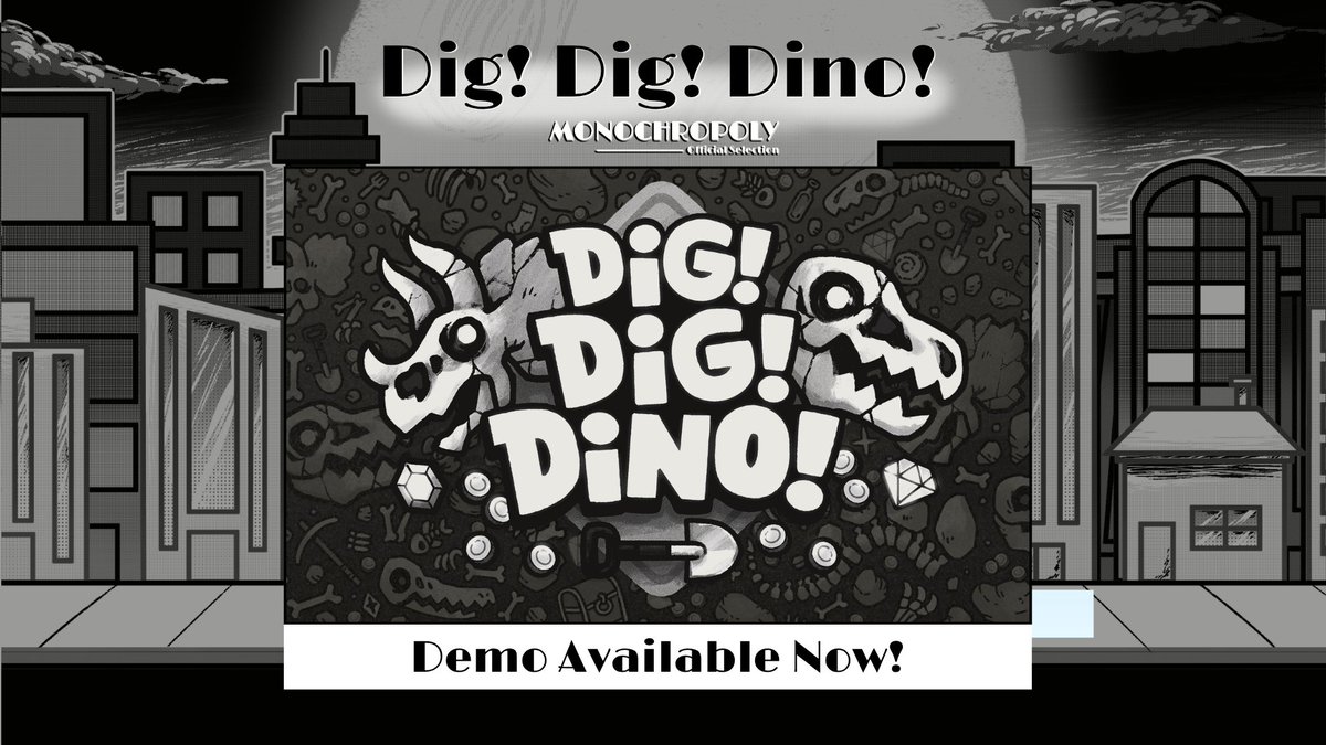 FayerDev's tweet photo. Dig! Dig! Dino! DEMO is now available on Steam as part of Monochropoly by @skullqueensgame @Cataxis2 

Give it a try and let us know what you think! https://t.co/KEUBqUFsSs