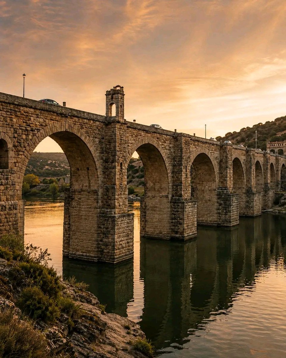 CLAUDIODD5's tweet photo. In Spagna c'è un ponte romano del 106 d.C. dove passano ancora le macchine. 

Tutti i giorni.
Ponte di Alcántara, sul Tago. 6 arcate, 194 metri, alto 45 metri. Costruito da Traiano. 

Senza cemento armato, solo granito a incastro.
È stato fatto saltare in guerra 3 volte. 
Ricostruito sempre con le stesse pietre. 
Oggi ci passano i tir.

Il ponte di Genova è crollato dopo 50 anni. Questo è lì da 1918 anni. L'ingegnere ha inciso "ho costruito un ponte che durerà per sempre". Aveva ragione. 

Perché non scriviamo più così?