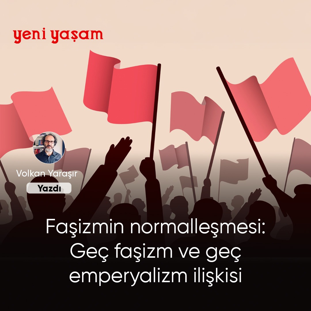 yeniyasamnews5's tweet photo. 📌 Faşizmin normalleşmesi: Geç faşizm ve geç emperyalizm ilişkisi

▪️Geç/yeni faşizm sermayenin tahakkümünü sürekli kılmayı, işçi sınıfını sürekli itaat altında tutmayı ve kitlelerin savunma imkanlarını dağıtmayı hedefliyor. En büyük başarısını parlamentoyu bir çıkış ve kurtuluş alanı olarak gösterebilme becerisinde ortaya koyuyor

🖊Volkan Yaraşır

https://t.co/tW9Ab2Npe0