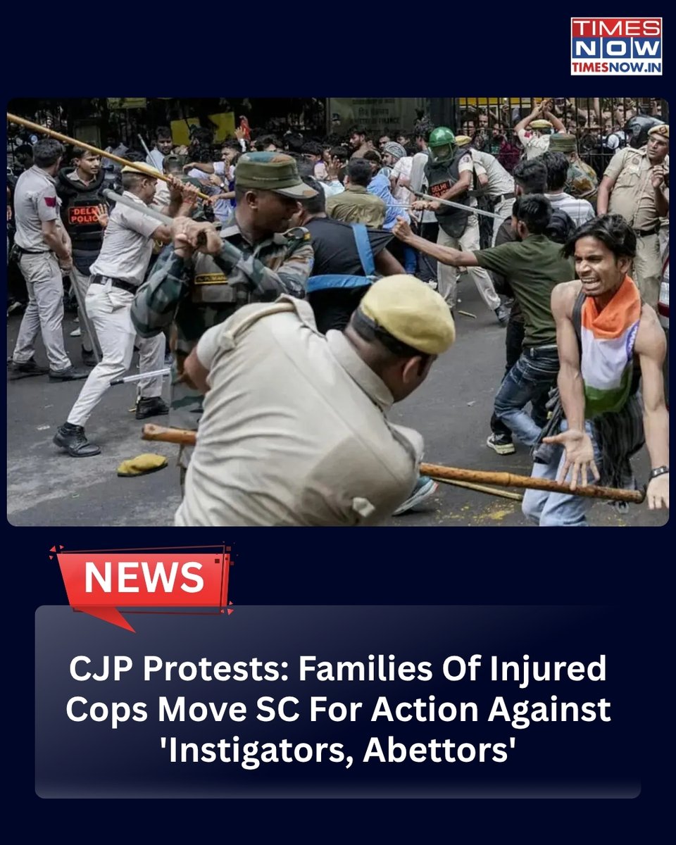 TimesNow's tweet photo. CJP Protests: Families Of Injured Cops Move SC For Action Against 'Instigators, Abettors'

https://t.co/oDLMo5DQrW https://t.co/K8hcsXCmY2