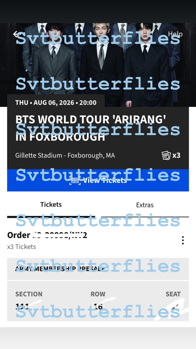 svtbutterflies's tweet photo. WTS
BTS Foxborough, MA Thursday d2 ticket
Sec 111 row 16
Selling for FV!
 Would be sitting next to me! A friend can’t come anymore 
All past proof of ticket sales on my ig (same @)
Can call during transfer and send any proof! https://t.co/yMZu748CPl