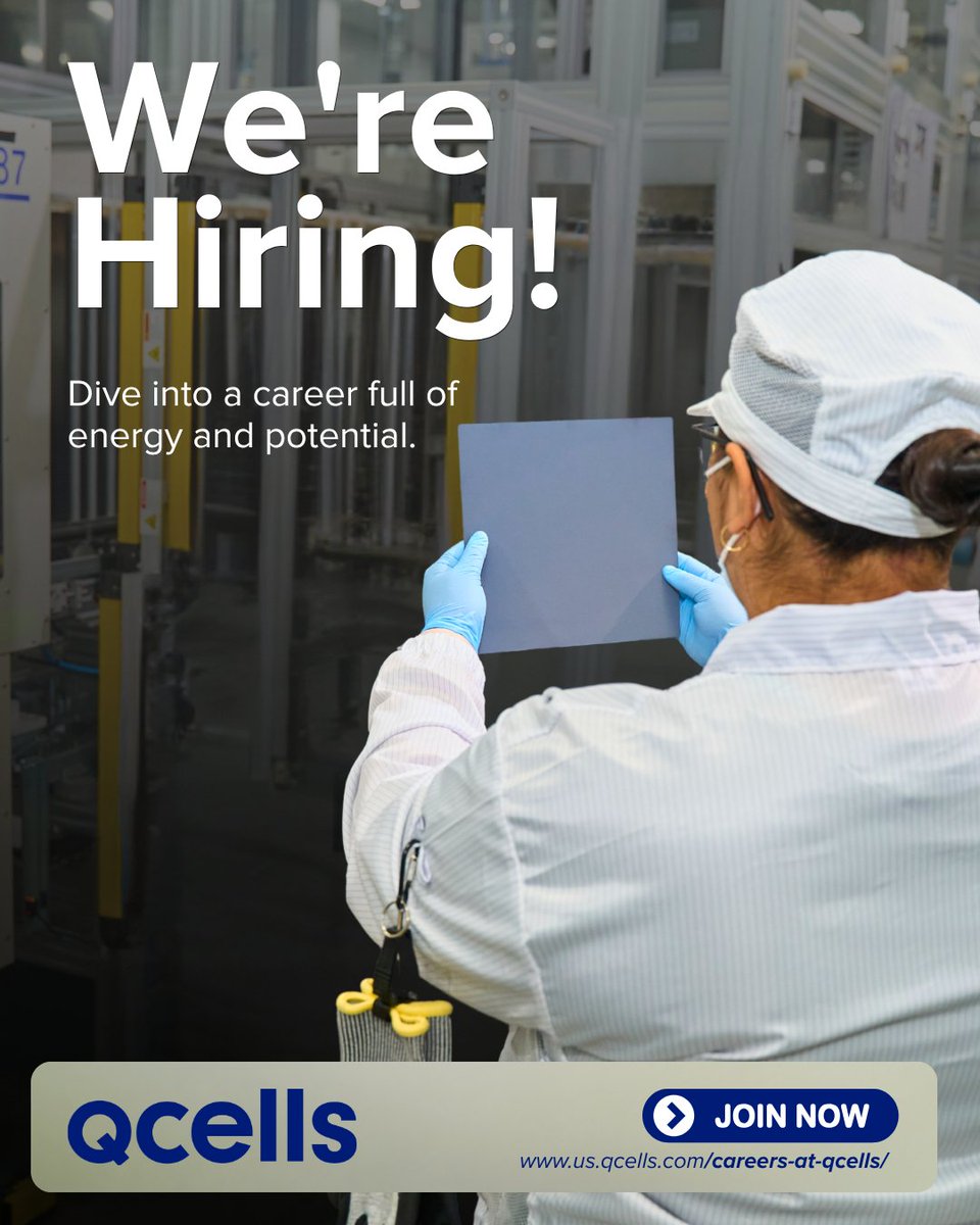 Qcells_NA's tweet photo. Are you pondering a career pivot in 2026? At Qcells, we're on the lookout for passionate individuals ready to make a meaningful impact in the world of clean energy. 

We believe in nurturing diverse talent and driving innovation to shape a sustainable future.

👉Explore exciting career opportunities with us and be at the forefront of the clean energy movement: https://t.co/u7D8idaXdk