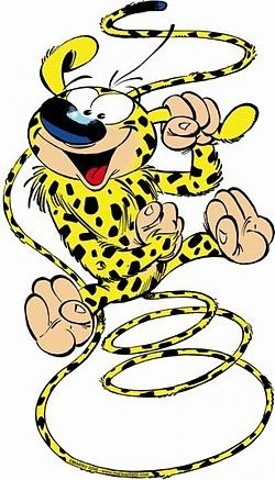 bluestiya's tweet photo. The fandom really doesn't need to reinvent the wheel with Hyun's "Chisung-ie" (치숭이) nickname when Marsupilami literally exists in this world 😁 #XLOV #엑스러브 https://t.co/cqPWQWCes9