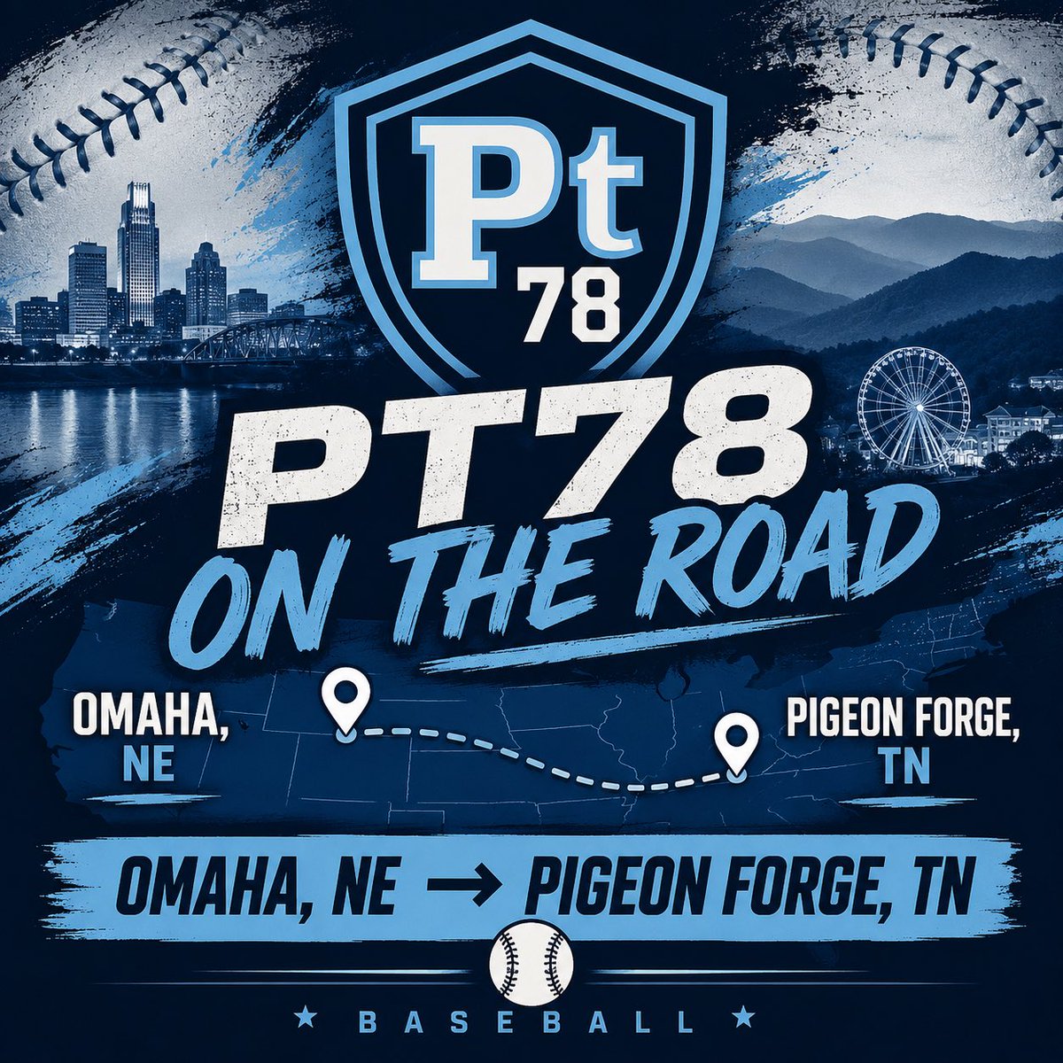 NE_Pt78's tweet photo. The regular season might be over, but that doesn’t mean the 2026 Baseball season is over for Pt78!  One last Tournament awaits.  Later this week Pt78 is excited to travel to Pigeon Forge, TN to compete in the Ripken Baseball Blue Smoke Experience!   Stay tuned for more details!  
🌽✈️🏔️ ⚾️