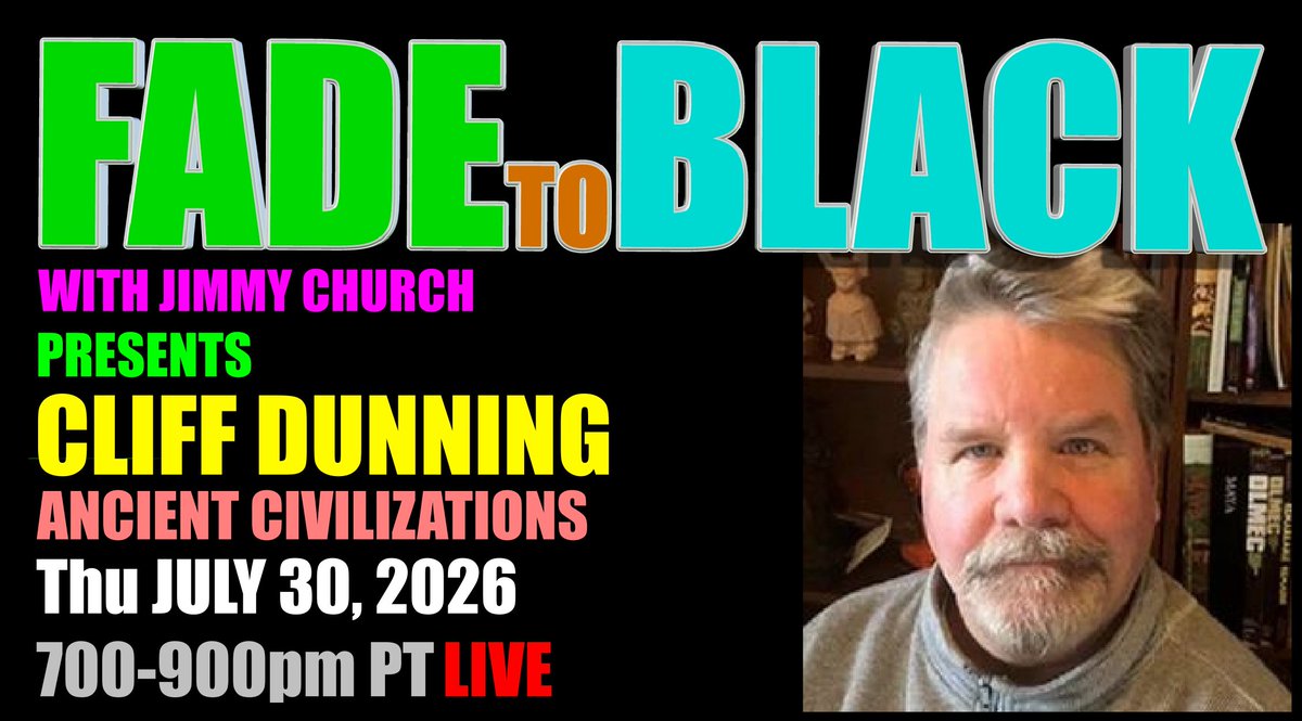 JChurchRadio's tweet photo. This Week on FADE to BLACK:

Mon: Patti Negri
 Old World Magick
Tue: James Van Praagh
 Life Beyond Death
Wed: Marc D'Antonio
 UFO Propulsion 
Thu: Cliff Dunning
 Ancient Civilizations

#f2b #media #ufo #breakingufo
#disclosure #conspiracy #radio https://t.co/MHHIRTTr2W