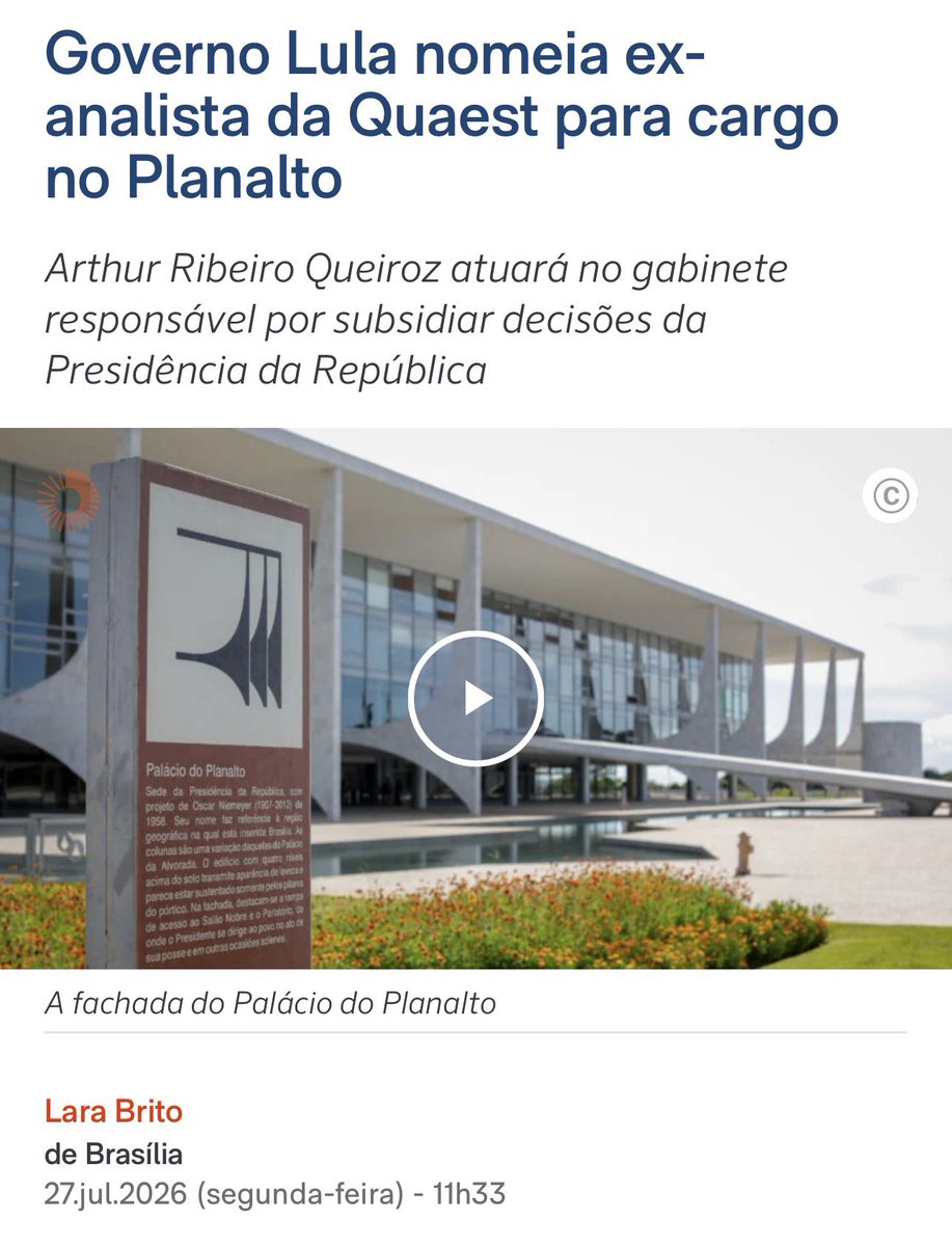 bellanna's tweet photo. Pelo menos agora oficializaram a quaest no governo né? https://t.co/TYslUSZ4dV