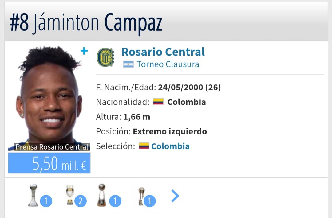 TopoBalaidos's tweet photo. 🗣️JÁMINTON CAMPAZ

Extremo 🇨🇴 por el que se ha interesado el Celta. https://t.co/JTP3xy8rEf
