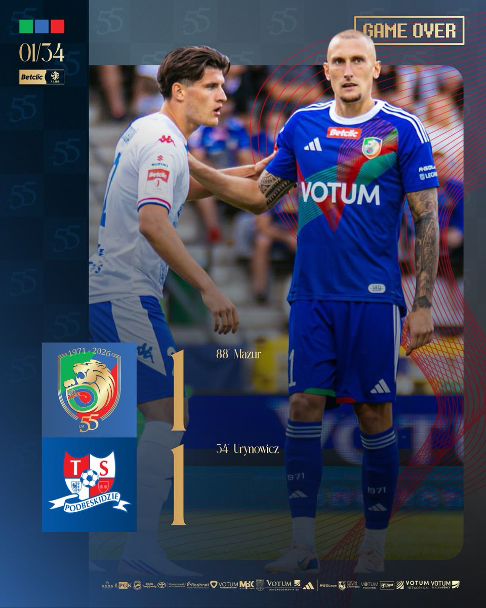 MiedzLegnica's tweet photo. Sezon rozpoczynamy remisem 🤝
---
Miedź Legnica 1⃣:1⃣ Podbeskidzie Bielsko-Biała
#MIETSP https://t.co/6E8F1U308L