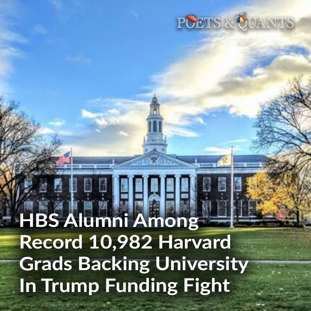 PoetsAndQuants's tweet photo. The 881-strong HBS contingent is part of a record-setting alumni brief backing Harvard's fight against the administration's funding cuts.

Read More: https://t.co/mdZqSsmRlC

#hbs #alumni #funding #harvardbusinessschool #bschool https://t.co/tXKfXJ1ht6