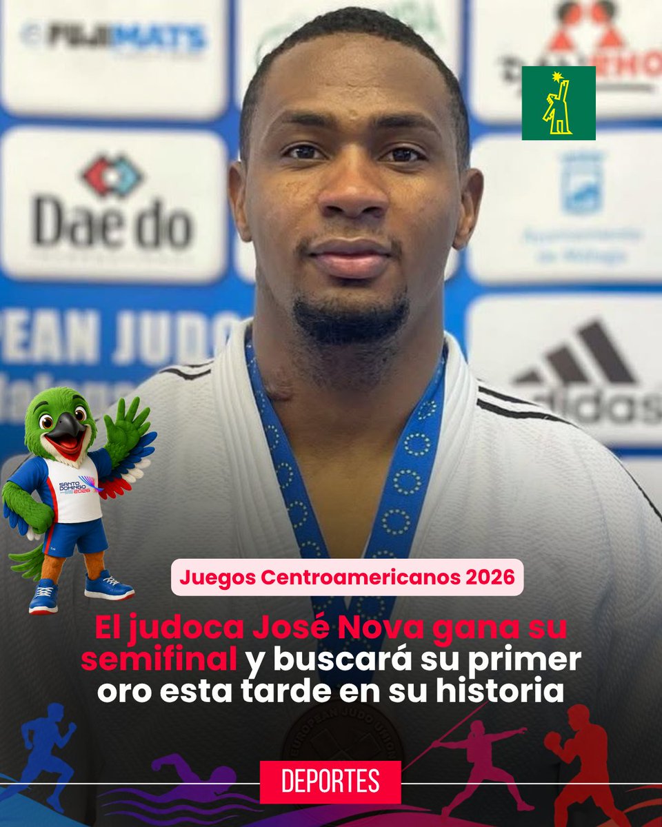 DiarioLibre's tweet photo. 🥇| #DeportesDL | José Nova vence por ippón y asegura plata; va por el oro en +100 kg esta tarde en el Pabellón de Judo
Lee más: 🔗https://t.co/R3zrgB1I9i
#DiarioLibre #Judo #JoséNova #SantoDomingo2026 #JuegosCentroamericanos #TeamRD https://t.co/xeRxtAdVYH