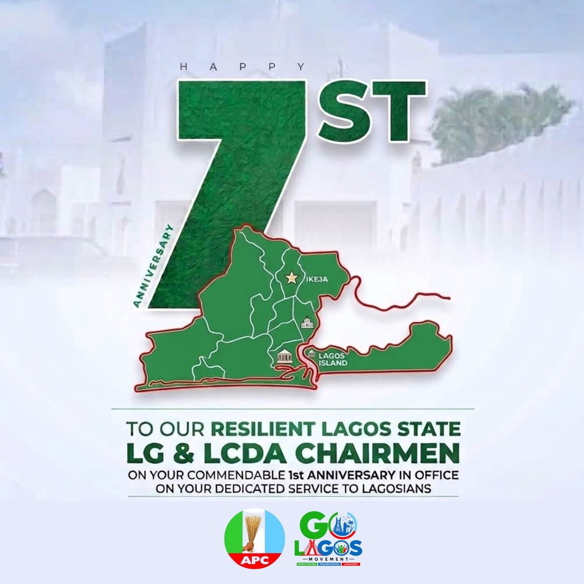 golagosmovement's tweet photo. Happy Anniversary to our resilient Lagos State LG and LCDA CHAIRMEN on your commendable 1st year Anniversary in office on your dedicated service to Lagosians.... 

#GOLAGOS #Lagos #kohdsj27 #APC https://t.co/zG0qgx2lG9