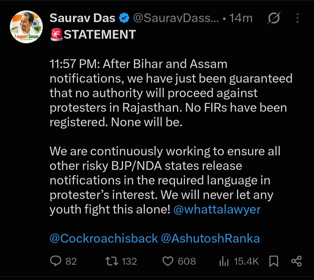 KrishnadarshanJ's tweet photo. काही मिनिटापूर्वी @CJP_for_India चे मुख्य प्रवक्ता @@SauravDassss यांच्याकडून X पोस्ट!  

नेमकी काय केली पोस्ट ? बिहार आणि आसाम प्रकारणी काय म्हणाले पाहा...

#CJP #StudentsProtest #AshutoshRanka #JPNadda #Delhi #XPost #India #sauravdas
@abhijeet_dipke,  @AshutoshRanka https://t.co/w9sA0DnsOj