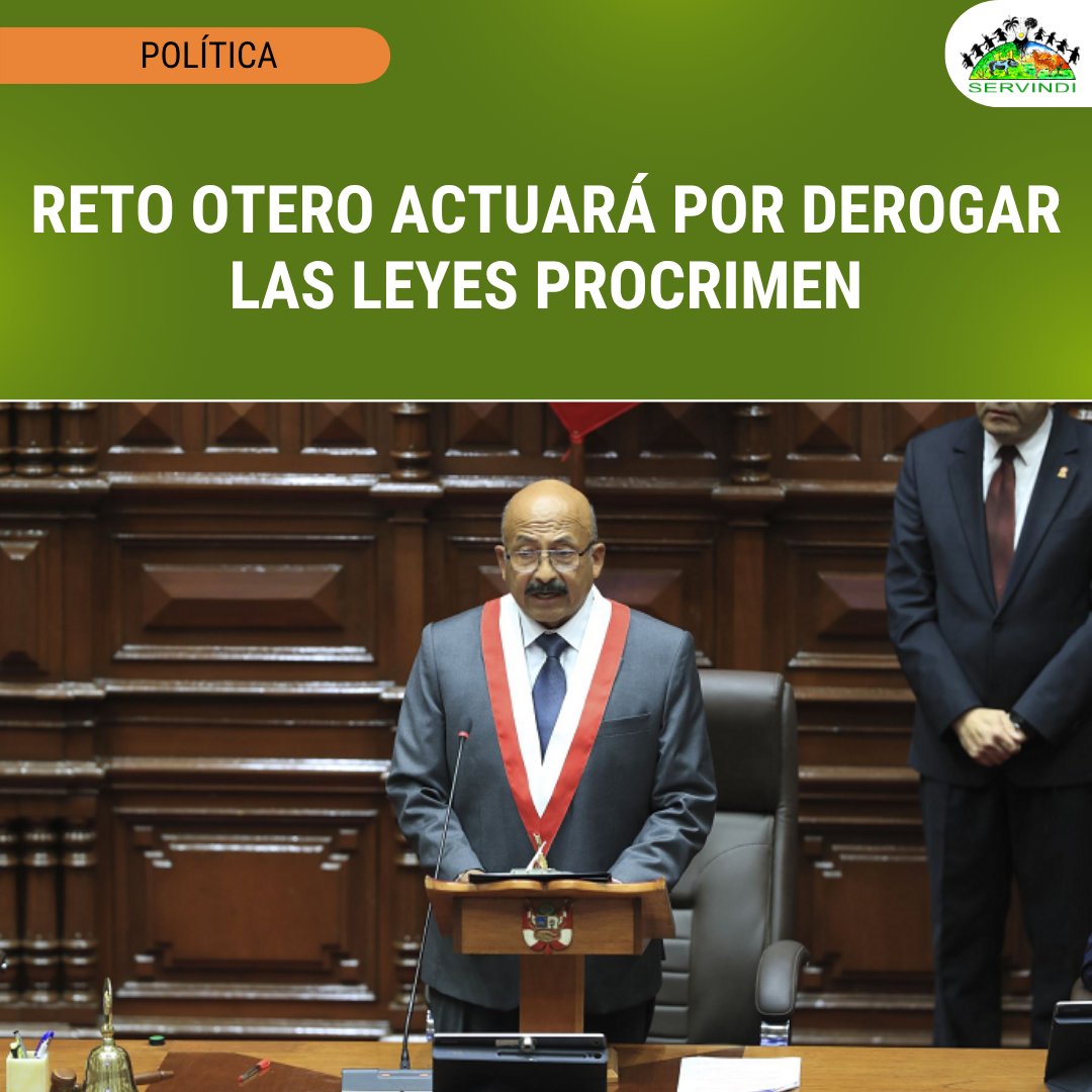 Servindi's tweet photo. 🇵🇪 #Perú 𝗥𝗲𝘁𝗼 𝗢𝘁𝗲𝗿𝗼 𝗮𝗰𝘁𝘂𝗮𝗿𝗮 𝗽𝗼𝗿 𝗱𝗲𝗿𝗼𝗴𝗮𝗿 𝗹𝗮𝘀 𝗹𝗲𝘆𝗲𝘀 𝗽𝗿𝗼𝗰𝗿𝗶𝗺𝗲𝗻 → https://t.co/8iizznRxF3

El nuevo presidente de la Cámara de Diputados anunció que promoverá la derogación de normas que favorecen la criminalidad. https://t.co/9QkqOSYksD