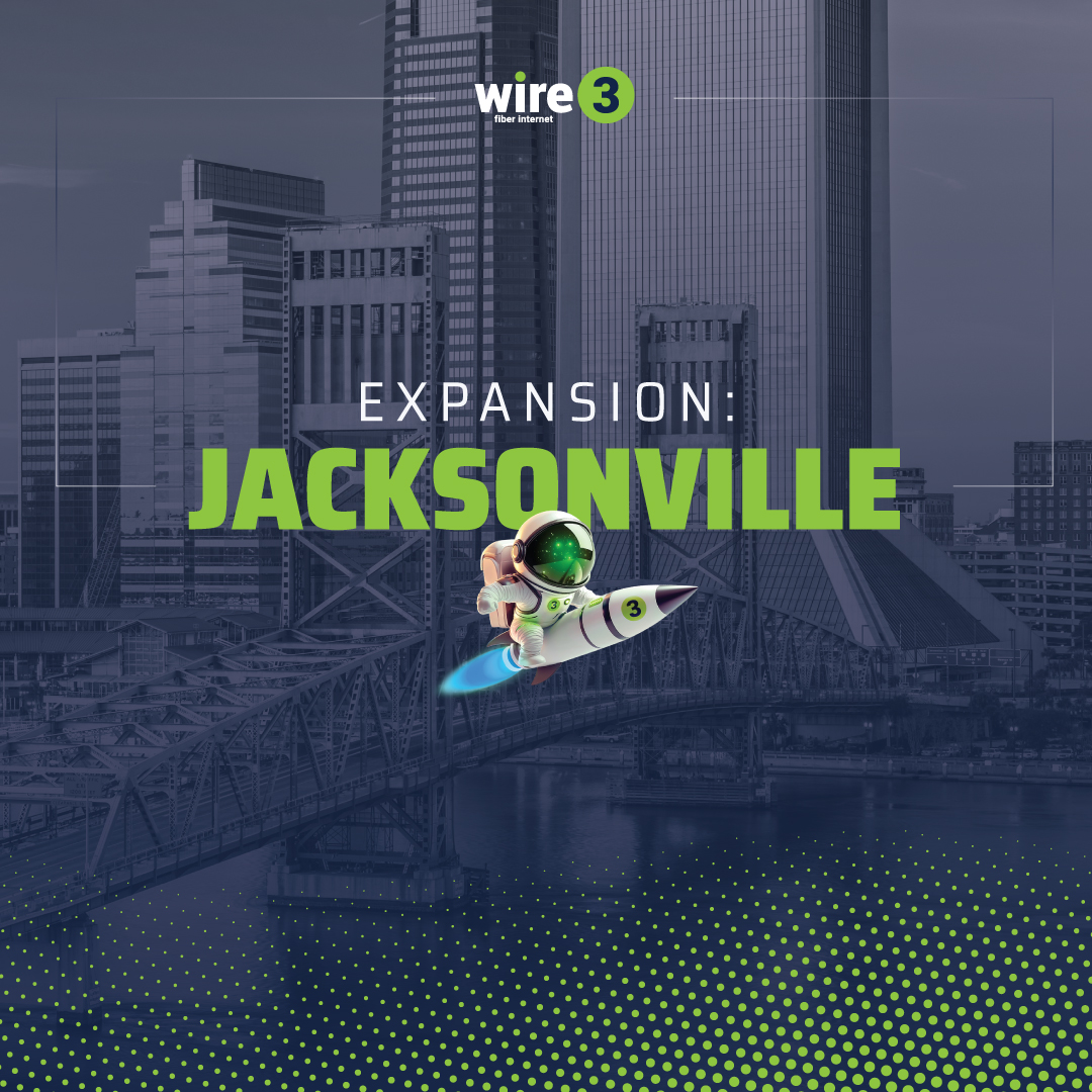 wire3internet's tweet photo. Jacksonville — you asked, we answered. 🟢 Wire 3 is officially building out our $43M fiber internet network the city. Symmetrical 10-Gbps speeds, no contracts, first customers connected this fall. 

More: https://t.co/Lx44xqQAEi https://t.co/DF2uvm1p7w